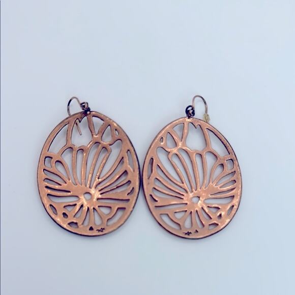 Fossil Rose Gold Filigree Earrings - Picture 5 of 7
